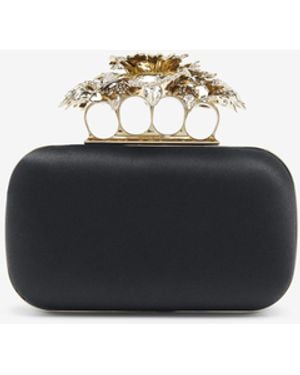 McQueen Carnation Knuckle Clutch - White
