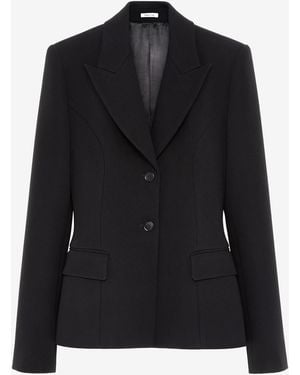 McQueen Bonded Crepe Single-Breasted Jacket - Black