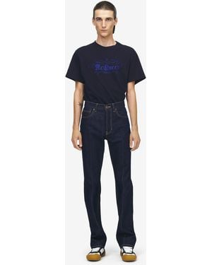 McQueen Schmale Denim-Jeans - Blau