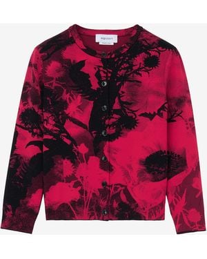 McQueen Strickjacke Mit Floralem Jacquard-Muster - Rot