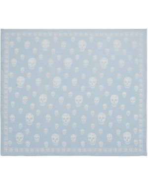 McQueen Foulard Skull Classico - Blu