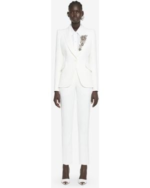 McQueen Leaf Crepe Cigarette Trouser - White