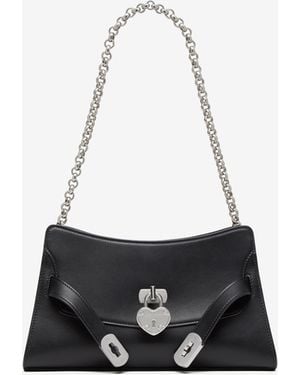 McQueen Locke Mini-Schultertasche - Weiß