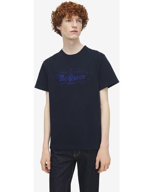 McQueen Mcqueen T-Shirt Mit Skriptdruck - Blau