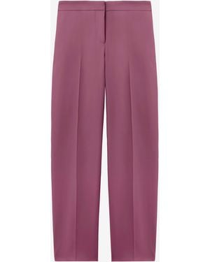 McQueen Wool Gabardine Cigarette Pants - Purple