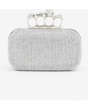 McQueen Knuckle Clutch - White