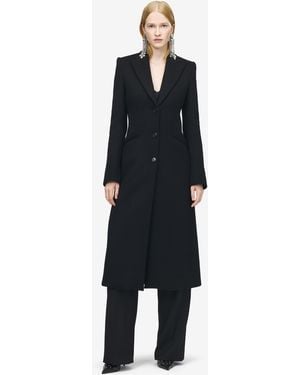 McQueen Wool Felt Single-Breasted Coat - Blue
