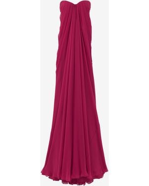 McQueen Bustier Evening Dress - Purple