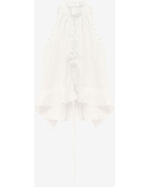 McQueen Lace-Up Halter Top - White