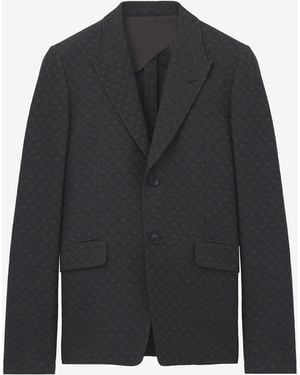 McQueen Skull Jacquard Single Breasted Jacket - Black