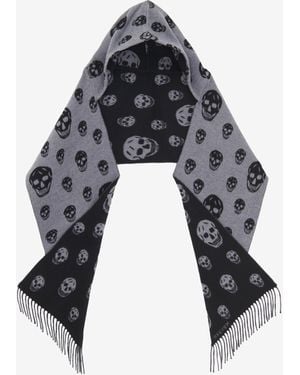 McQueen Wendeschal Mit Kapuze Und Skull-Motiv - Schwarz