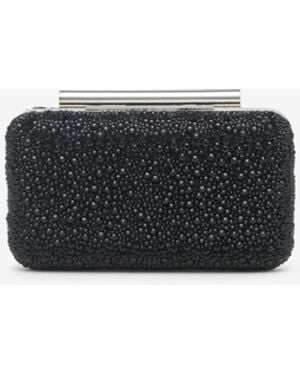 McQueen Crystal T-Bar Box Clutch - Weiß