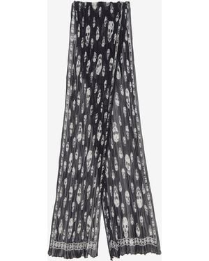 McQueen Plissierter Skull-Schal - Weiß