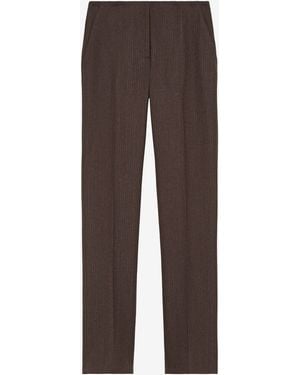 McQueen Wool Pinstripe Pants - Brown