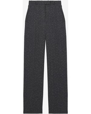 McQueen Flecked Pinstripe Tailored Pants - Black