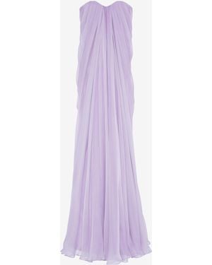 McQueen Bustier Evening Dress - Purple