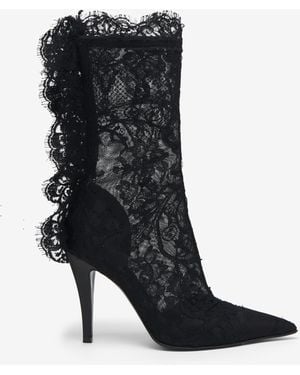 McQueen Heron Lace Boot - Black