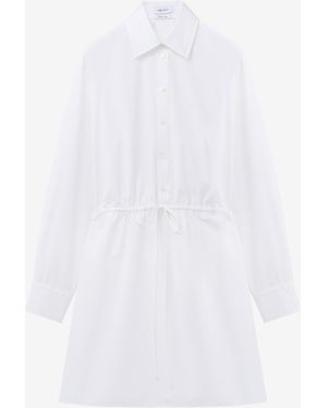 McQueen Tie Detail Shirt Dress - White