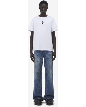 McQueen Jeans Baggy Skull - Blu