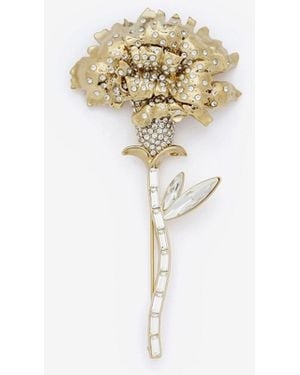 McQueen Carnation Pin Brooch - White