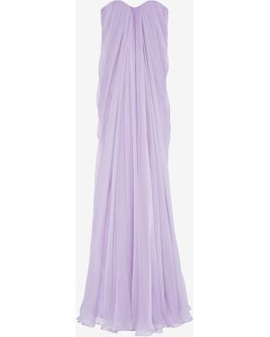 McQueen Bustier Evening Dress - Purple