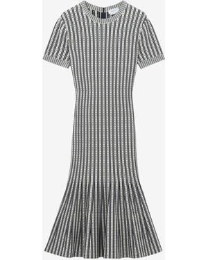 McQueen Striped Knit Dress - Gray