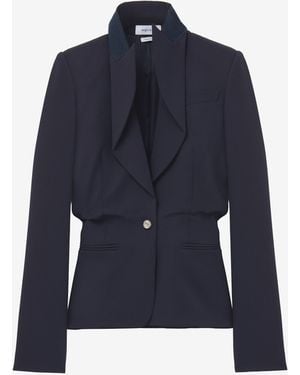McQueen Folded Lapel Single-Breasted Jacket - Blue