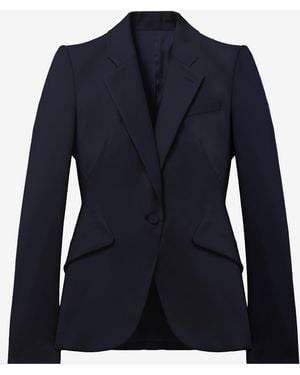 McQueen Wool Single-Breasted Jacket - Blue