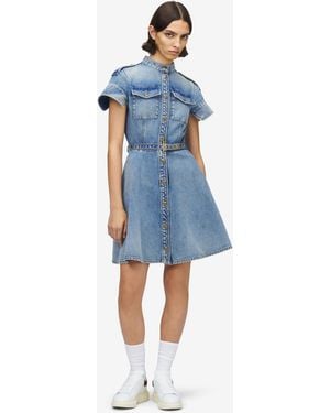 McQueen Denim Mini Dress - Blue