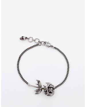 McQueen Dipped Rose Armband - Mettallic