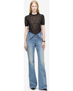 McQueen Fold Over Waist Jeans - Blue