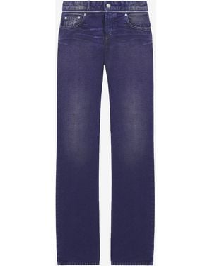 McQueen Slashed Zip Bootcut Jeans - Blue