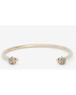 McQueen Thin Jeweled Twin Skull Bracelet - Natural
