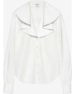 McQueen Hemd Mit Wasserfallkragen - Weiß