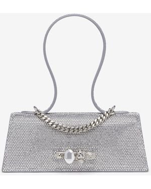 McQueen Jeweled Top Handle - White