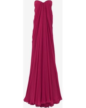 McQueen Bustier Evening Dress - Purple