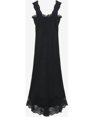 McQueen Lace Trim Midi Dress - Black