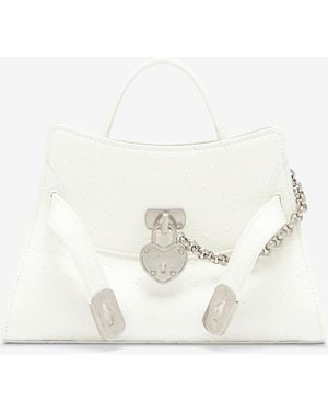McQueen Locke Mini-Schultertasche - Weiß