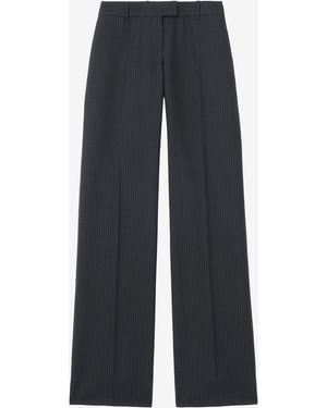McQueen Pinstriped Bumster Pants - Blue