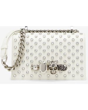 McQueen Mini Jewelled Satchel - Weiß