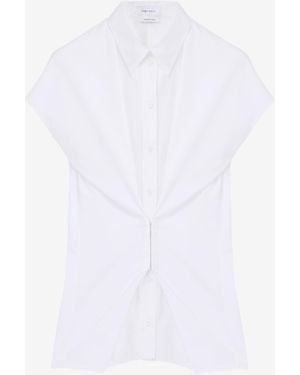 McQueen Gathered Short-Sleeved Shirt - White
