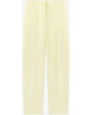 McQueen Wool Gabardine Cigarette Pants - Yellow