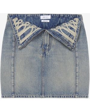 McQueen Mini Jupe À Rabats Avec Brandebourgs Métallisés - Bleu