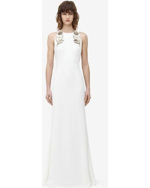 McQueen Abito Da Sera Decorato - Bianco