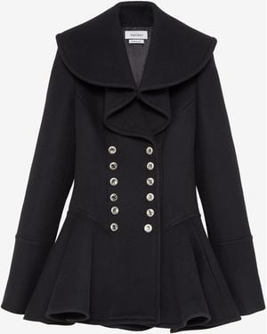 McQueen Waterfall Collar Coat - Black