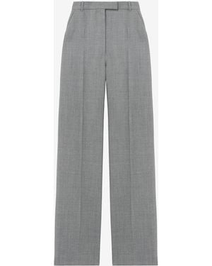 McQueen Grisaille Wool Tailored Pants - Gray