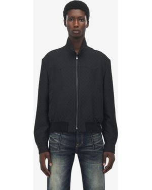 McQueen Cropped Harrington Jacket - Blue