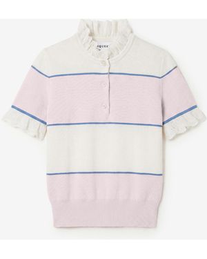 McQueen Top A Righe Con Volant - Multicolore
