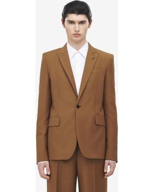 McQueen Brown Wool Mohair Single-breasted Jacket