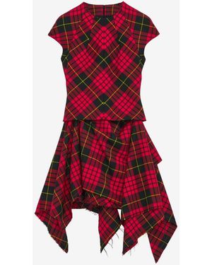 McQueen Macqueen Tartan Mini Dress - Red